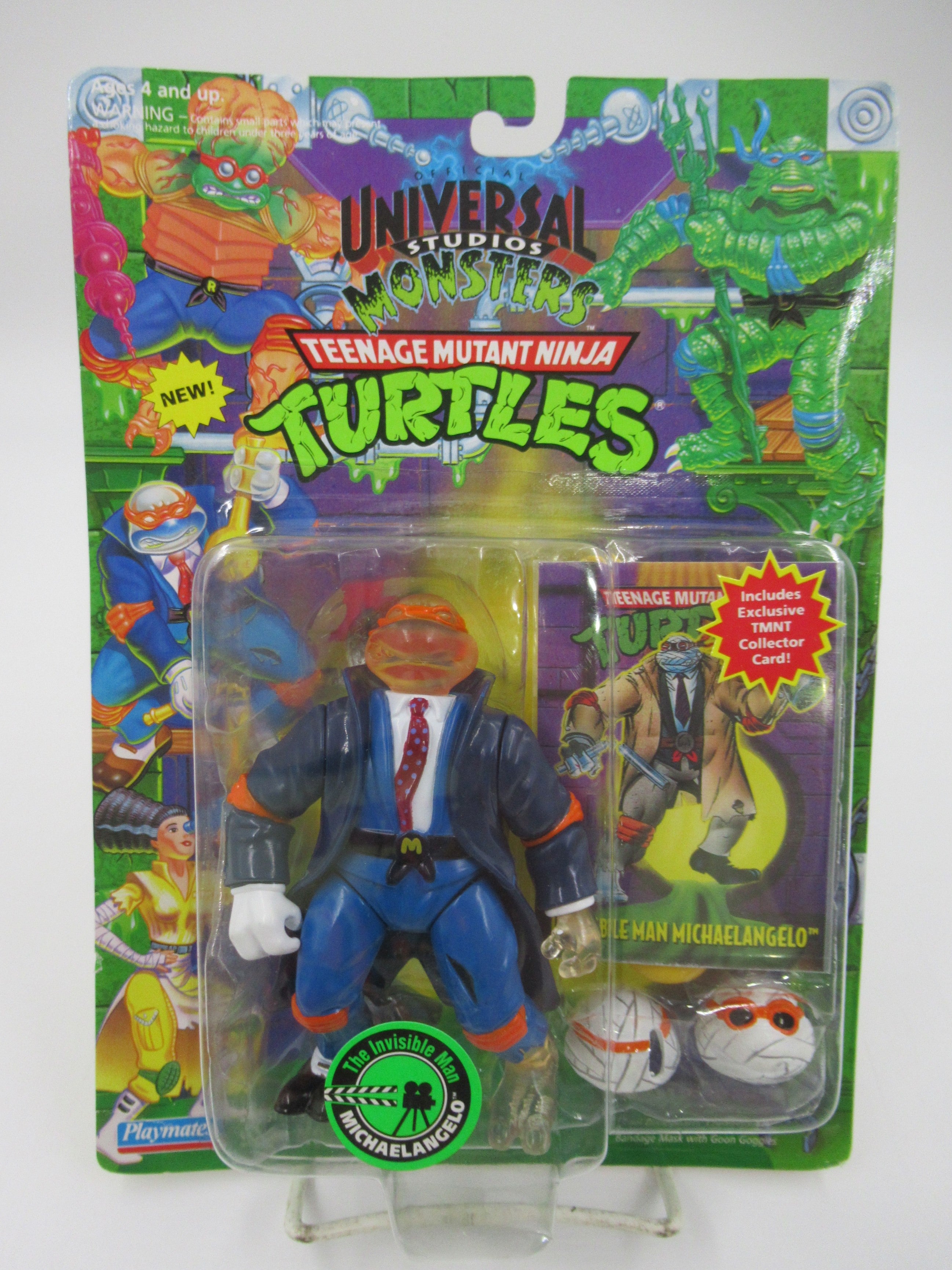 Teenage Mutant Ninja Turtles Invisible Man Michealangelo Universal Monsters Series II 4.5" Figure TMNTs - Playmates (1994)